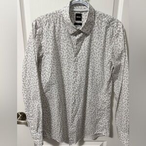 Boss White and Black Patterned Shirt